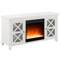 Hudson & Canal Henn & Hart TV0688 Colton White TV Stand with Crystal Fireplace Insert - 24 x 47 x 15 in. TV0688